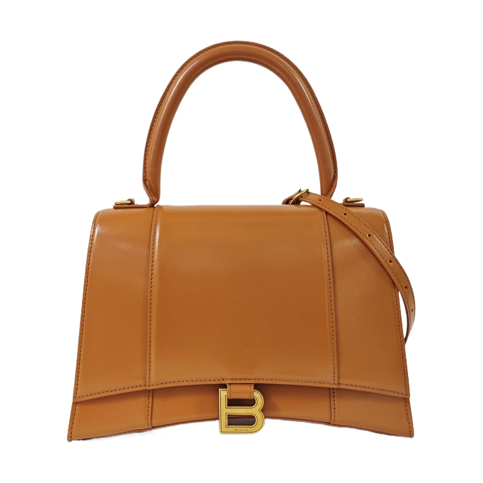 Hourglass Small Quilted Calfskin Brown