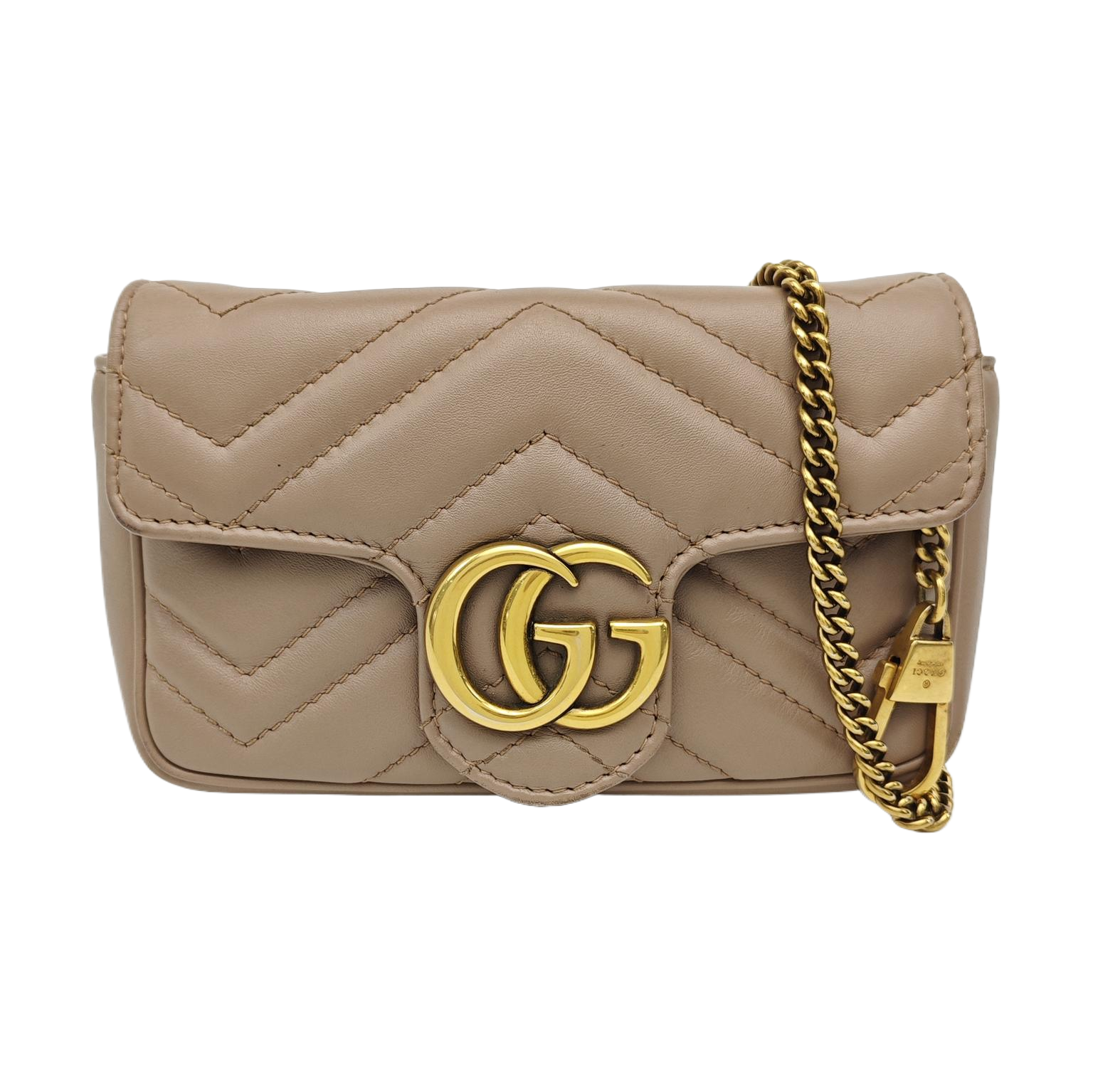 GG Marmont Mini Quilted Calfskin Beige