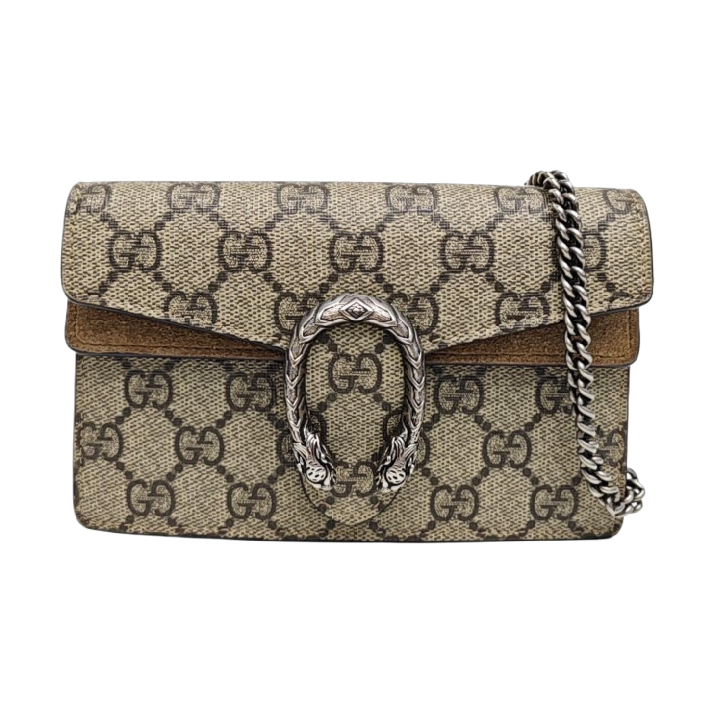 Dionysus Super Mini Monogram Coated Canvas Beige