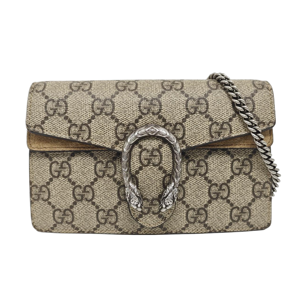 Dionysus Super Mini Monogram Coated Canvas Beige