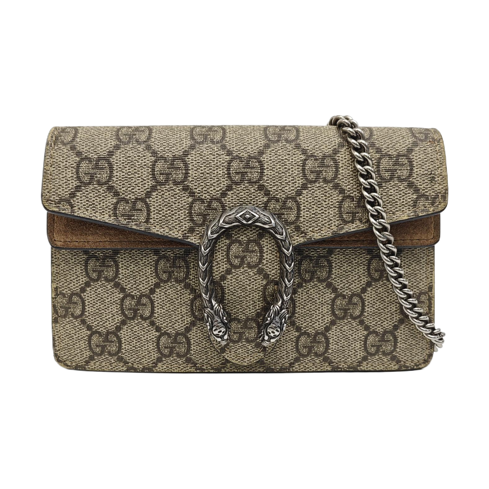 Dionysus Super Mini Monogram Coated Canvas Beige