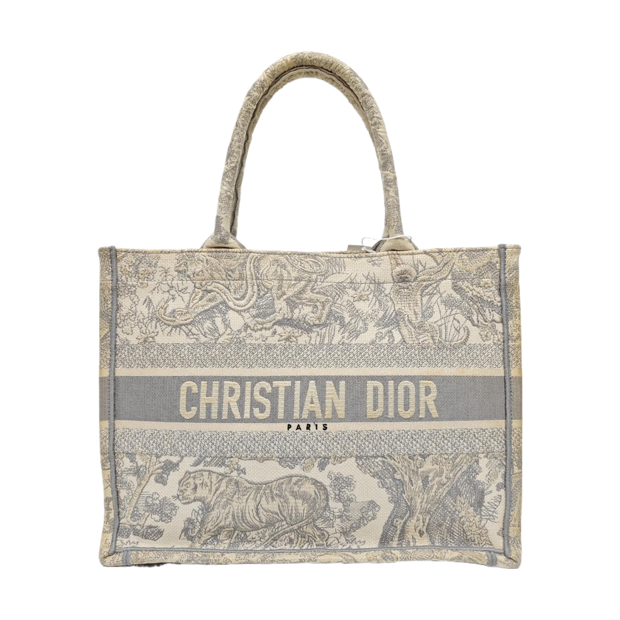 Authenticated pre-owned  Book Tote Medium Canvas Grey - Tote Bag at Looply