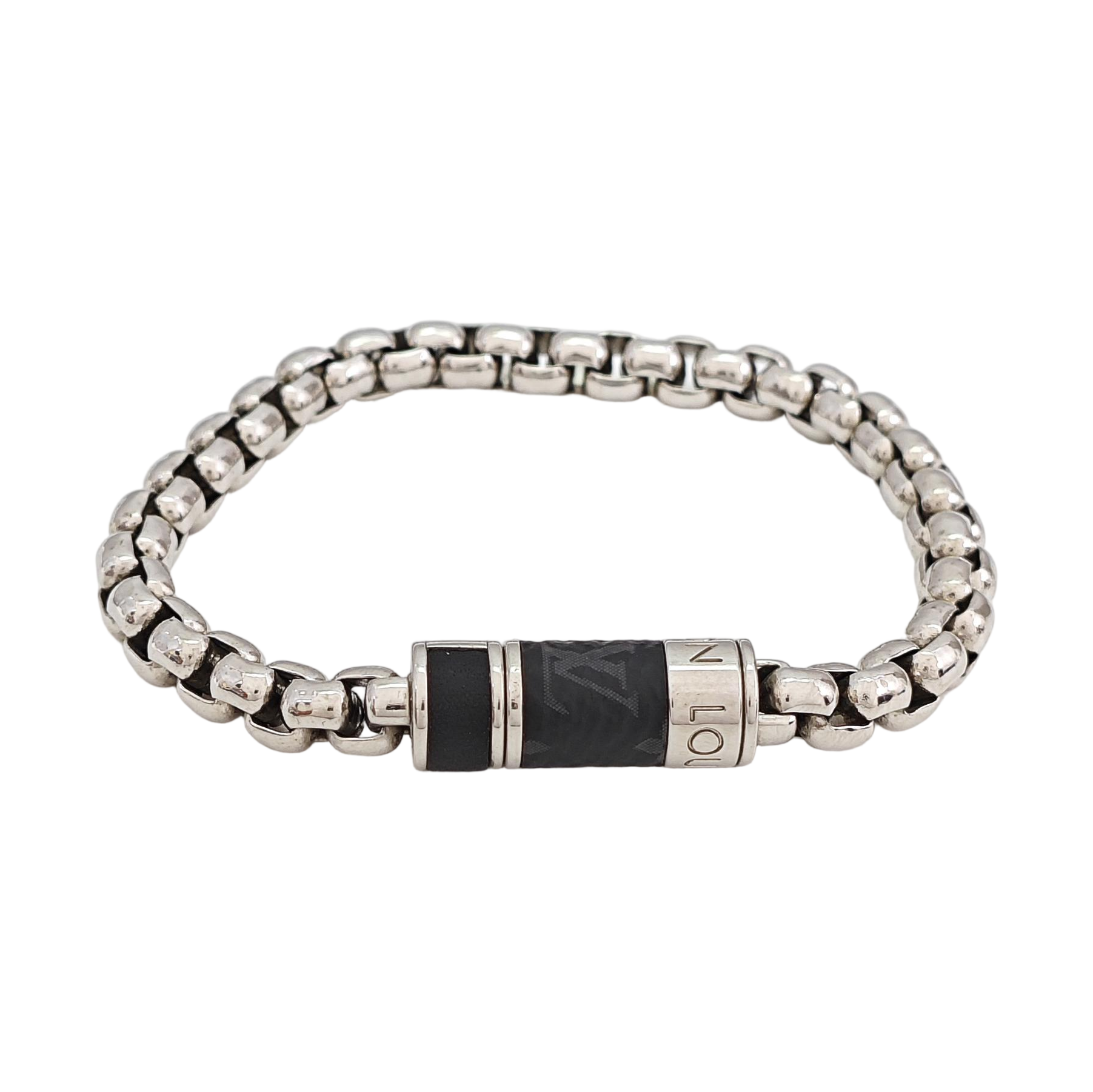 MONOGRAM CHAIN Coated Canvas Silver Bracelet