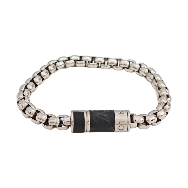 MONOGRAM CHAIN Coated Canvas Silver Bracelet