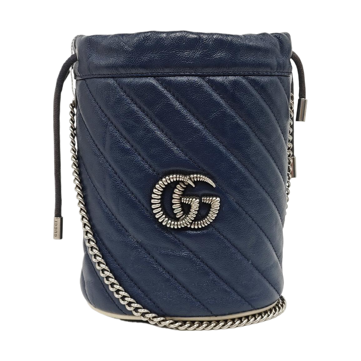 GG Marmont Minibolsa de piel acolchada azul