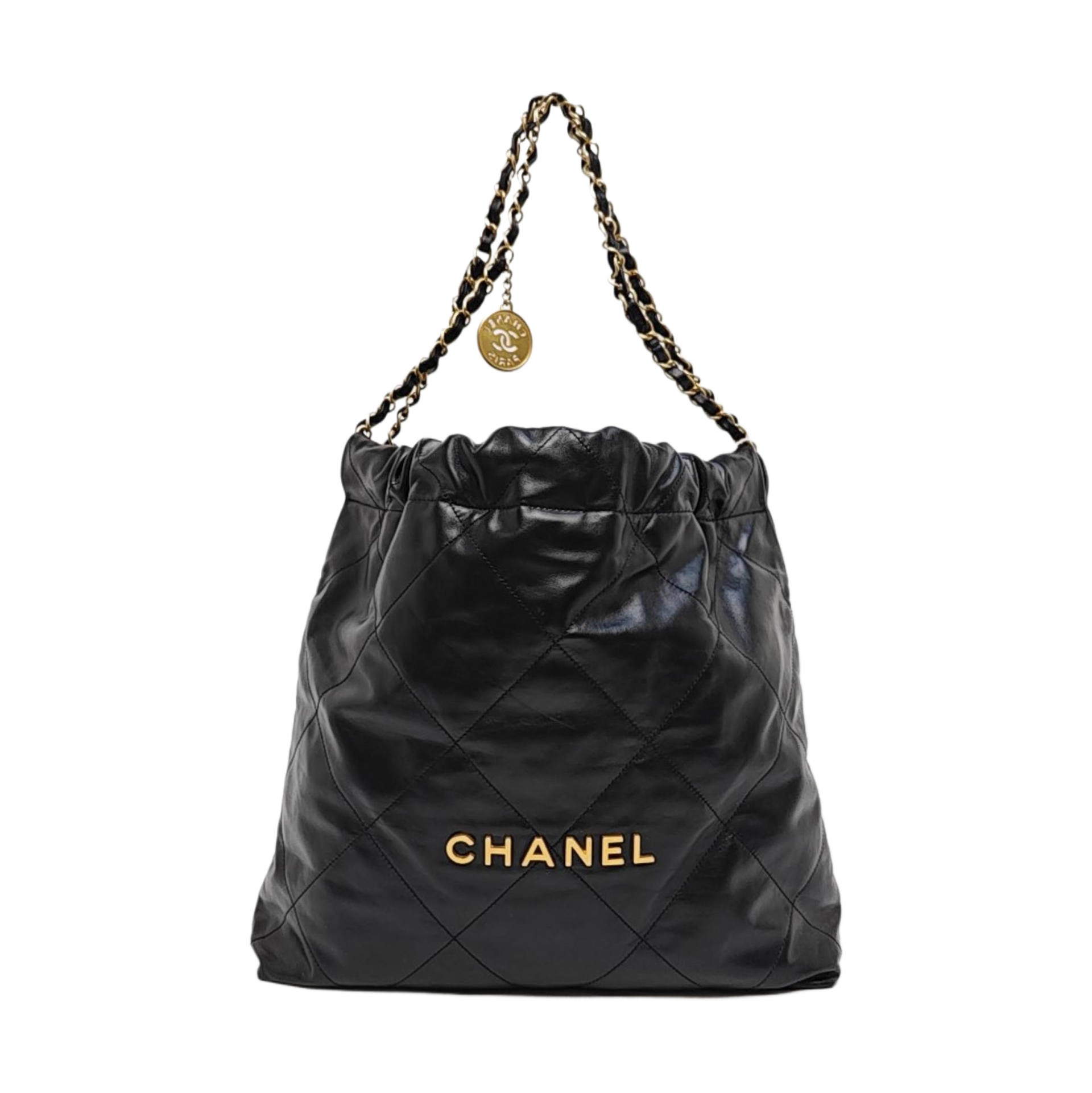 CHANEL 22 Medium Quilted Calfskin Black