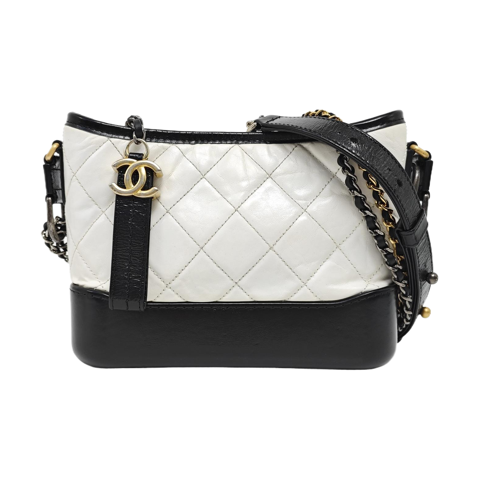 GABRIELLE Small Quilted Calfskin White