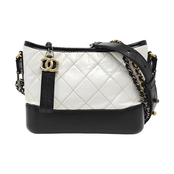 GABRIELLE Small Quilted Calfskin White