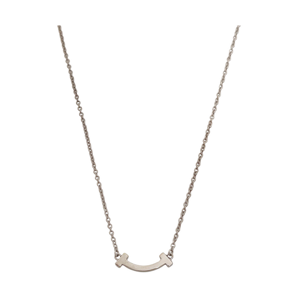 Tiffany T 18k White Gold Silver Necklace