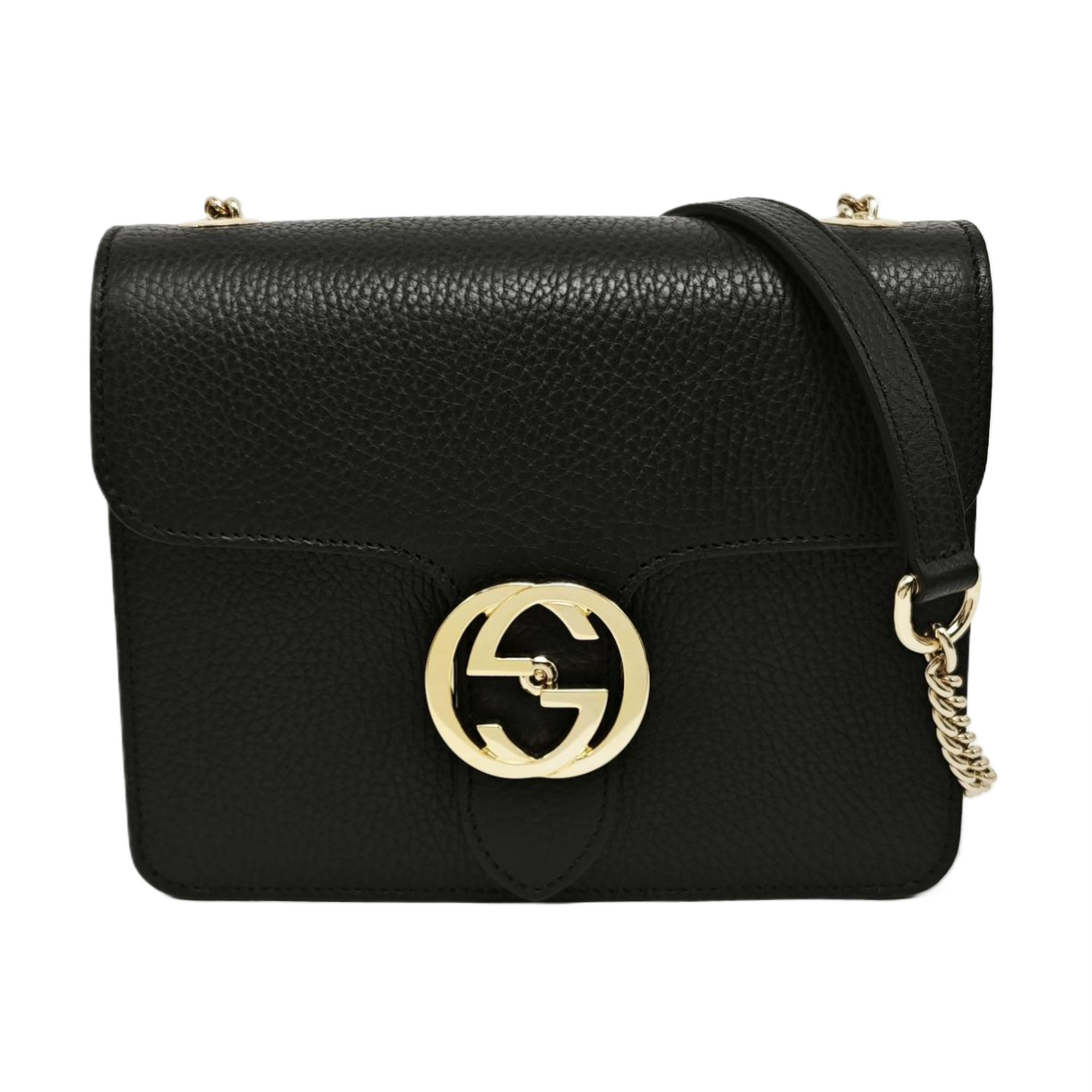 Interlocking G Small Calfskin Black