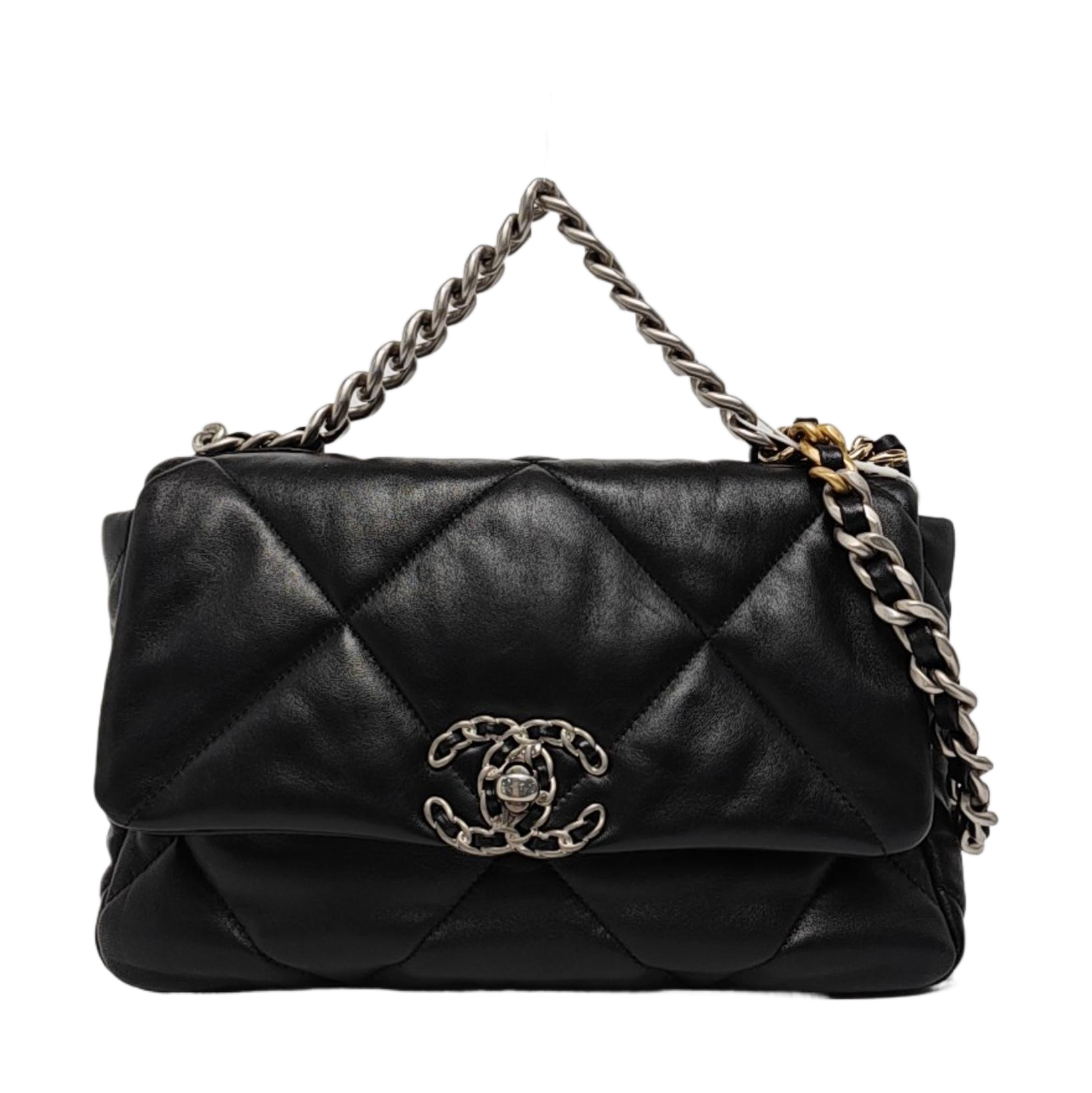 CHANEL 19 Large Quilted Lambskin Black