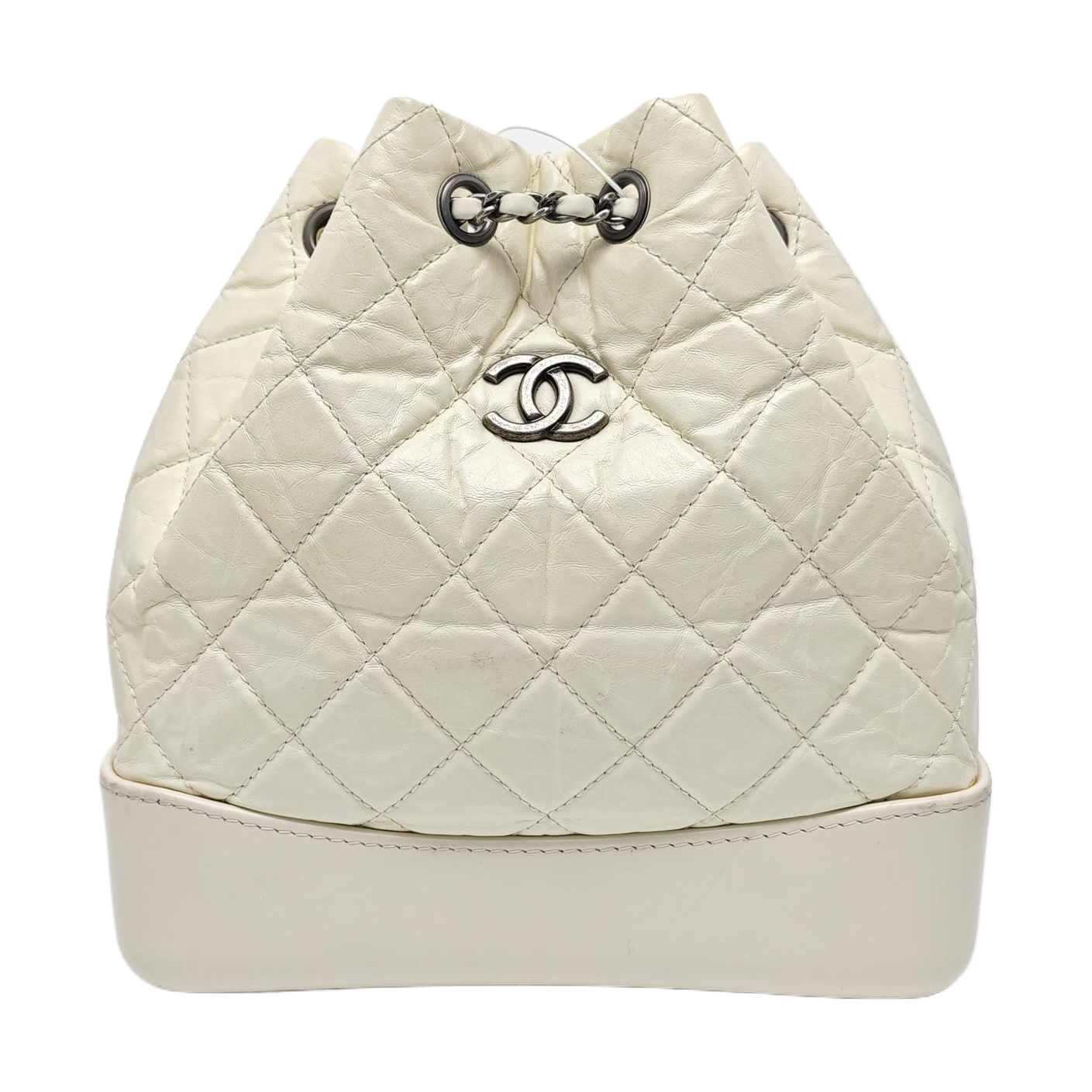GABRIELLE Small Quilted Calfskin White