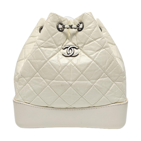 GABRIELLE Small Quilted Calfskin White