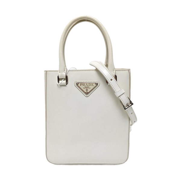 Calfskin Tote Bag Small White
