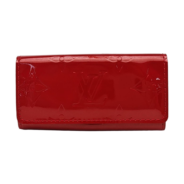 Monogram Patent Leather Key Pouch Red