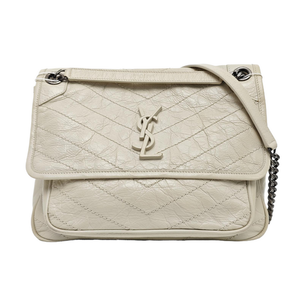 NIKI Medium Chevron Calfskin Gray