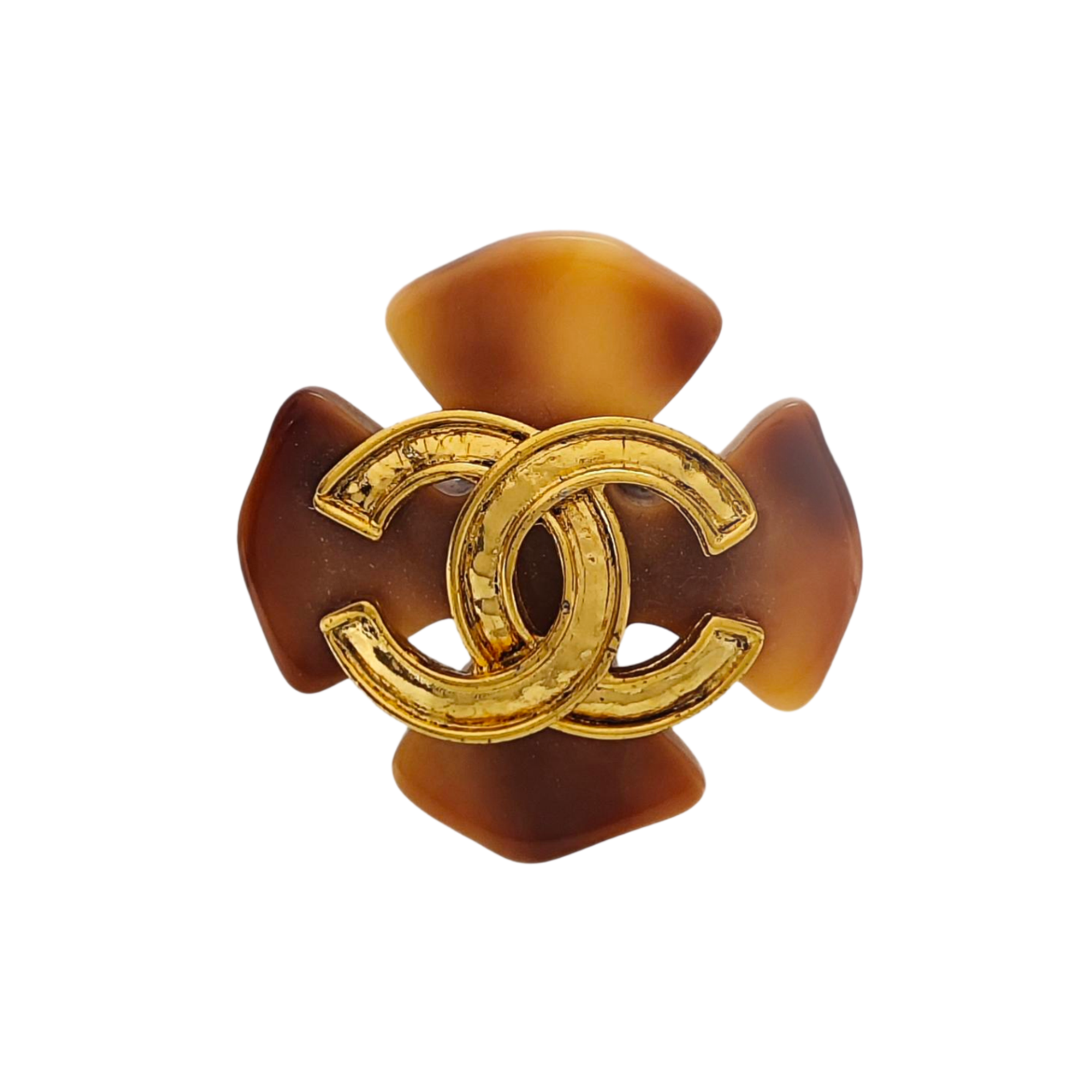 Synthetic Material Brown Clip On Earrings
