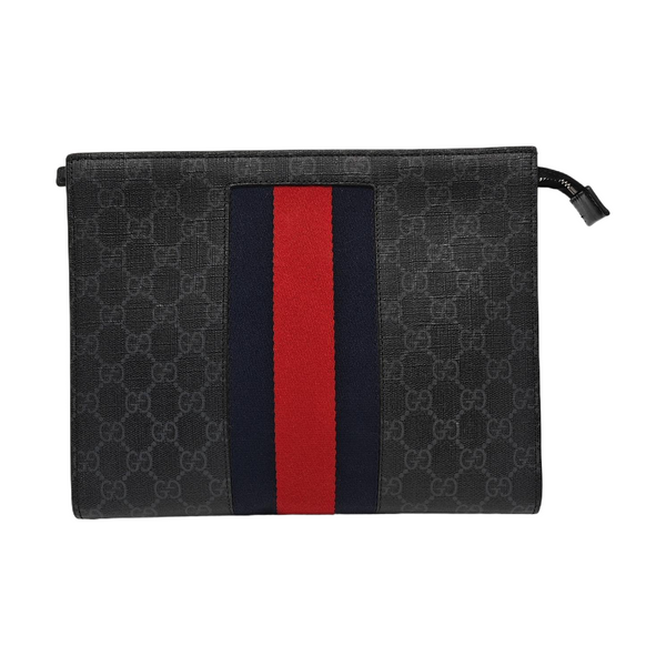 GG Supreme Monogram Coated Canvas Gray