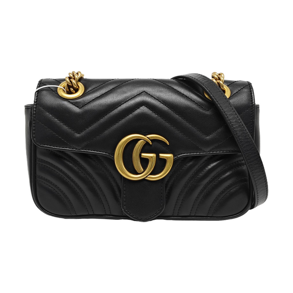 GG Marmont Small Quilted Calfskin Black