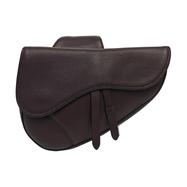 Saddle mediano de piel de ternera marrón