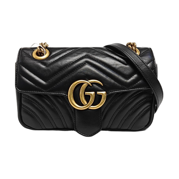 GG Marmont Small Quilted Calfskin Black