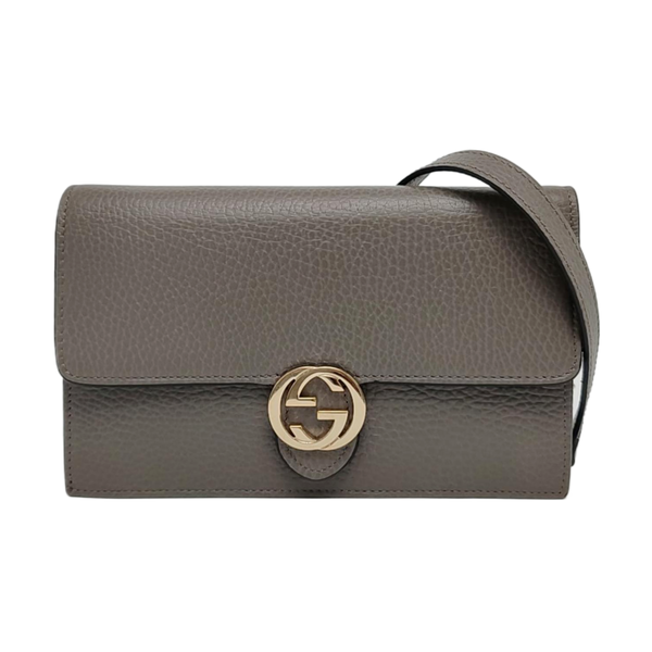Authenticated pre-owned  Interlocking G Calfskin Grey - Crossbody Bag at Looply