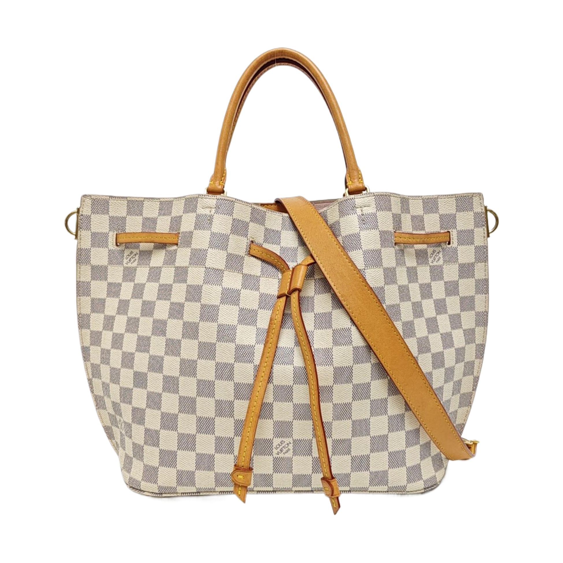 GIROLATA GM Damier Azur Coated Canvas White