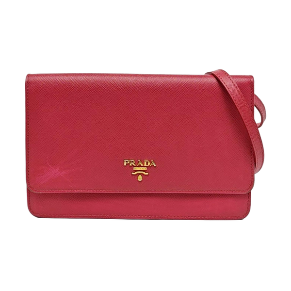 Fold Wallet Saffiano Calfskin Red