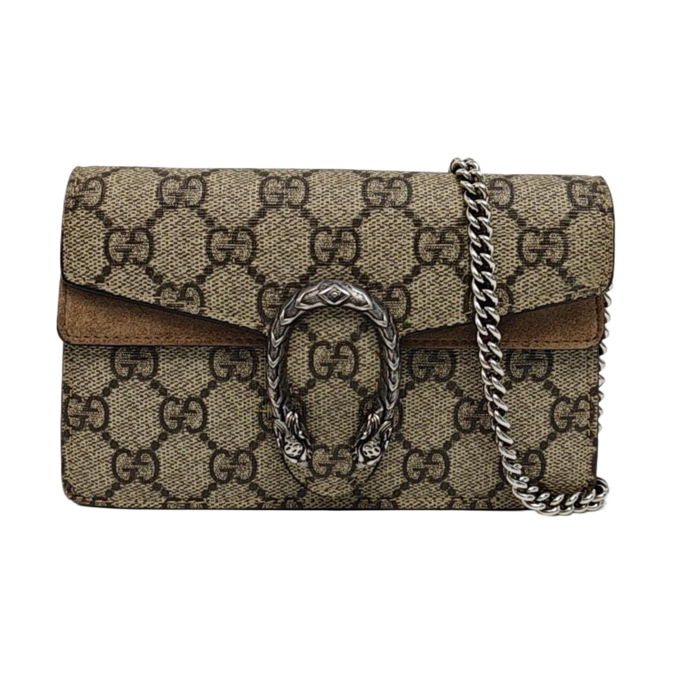 Dionysus Super Mini Monogram Coated Canvas Beige