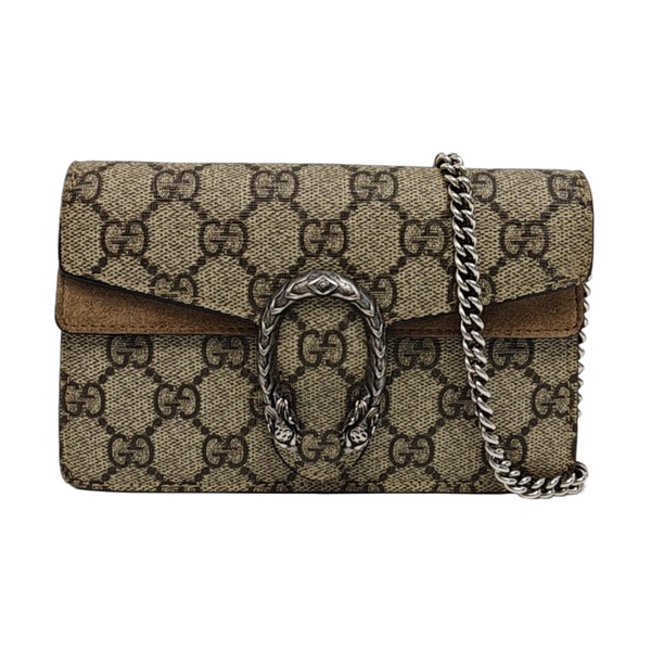 Dionysus Super Mini Monogram Coated Canvas Beige