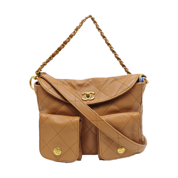 Suppletwins Small Quilted Calfskin Brown