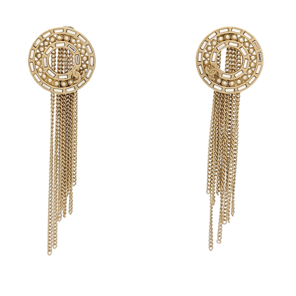 CC Logo Metal Gold Earrings