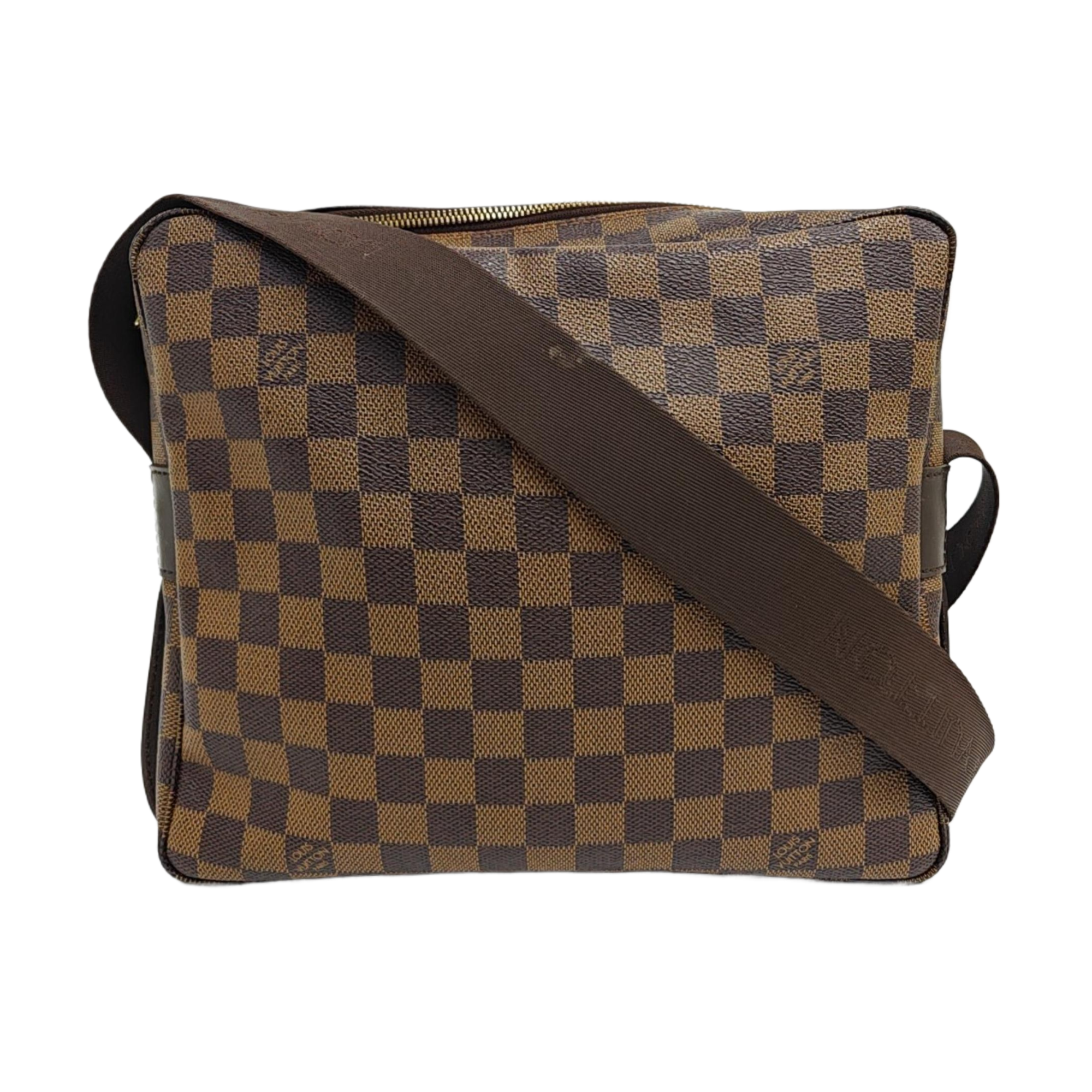 NAVIGLIO MM Damier Ebene Coated Canvas Brown