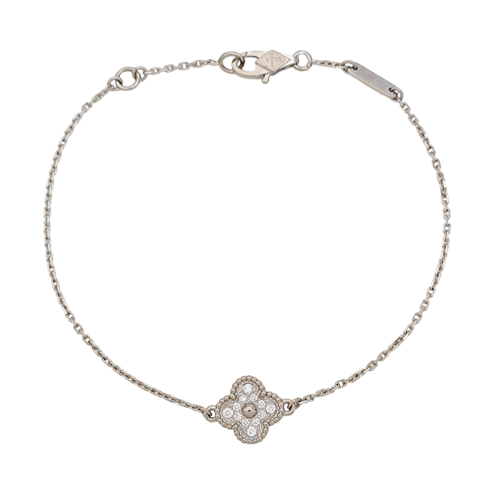 Sweet Alhambra 18k White Gold Silver Bracelet