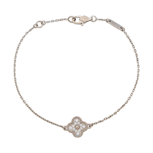 Sweet Alhambra 18k White Gold Silver Bracelet