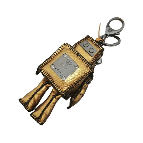 Gold Leather Bag Charm