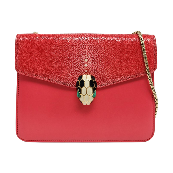 SERPENTI FOREVER Small Stingray Leather Pink