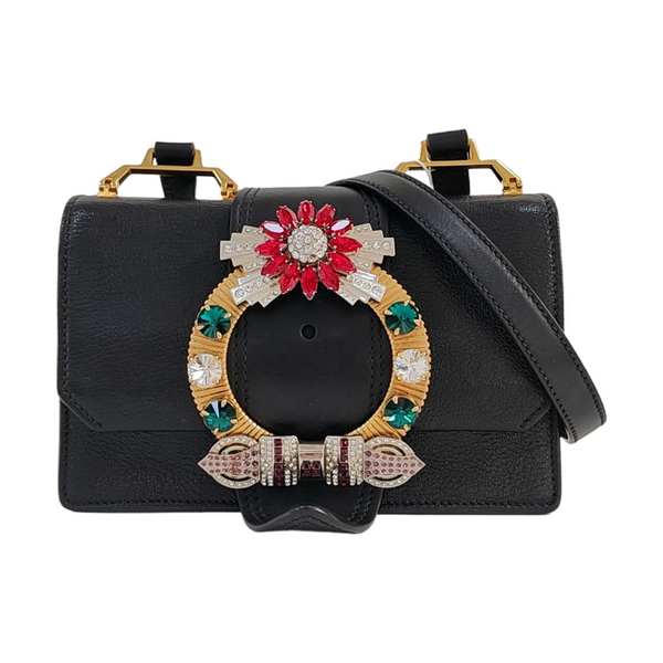 Miu Lady Calfskin Black