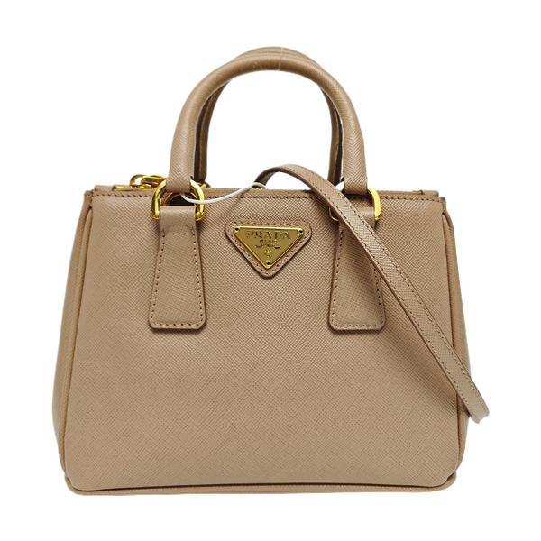 Galleria Super Mini en piel de becerro Saffiano rosa
