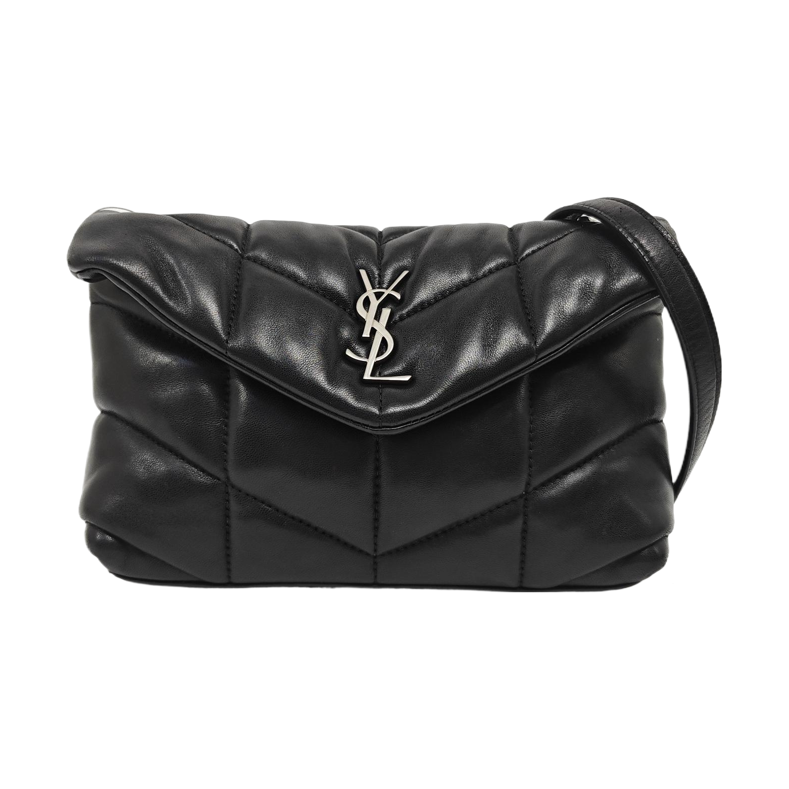 Quilted Calfskin Shoulder Bag Black