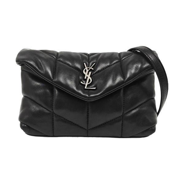 Quilted Calfskin Shoulder Bag Black