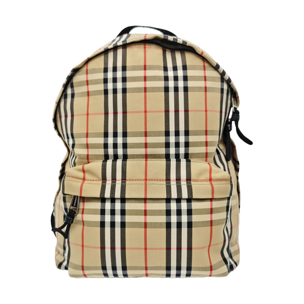 Quilted Fabric Backpack Beige
