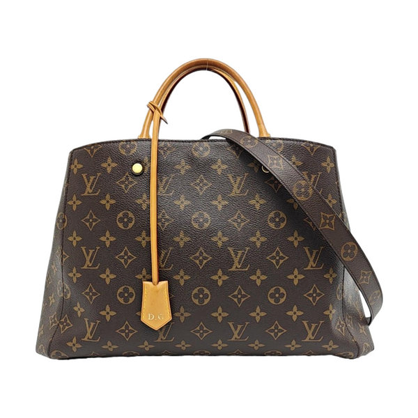 MONTAIGNE GM Monogram Coated Canvas Brown