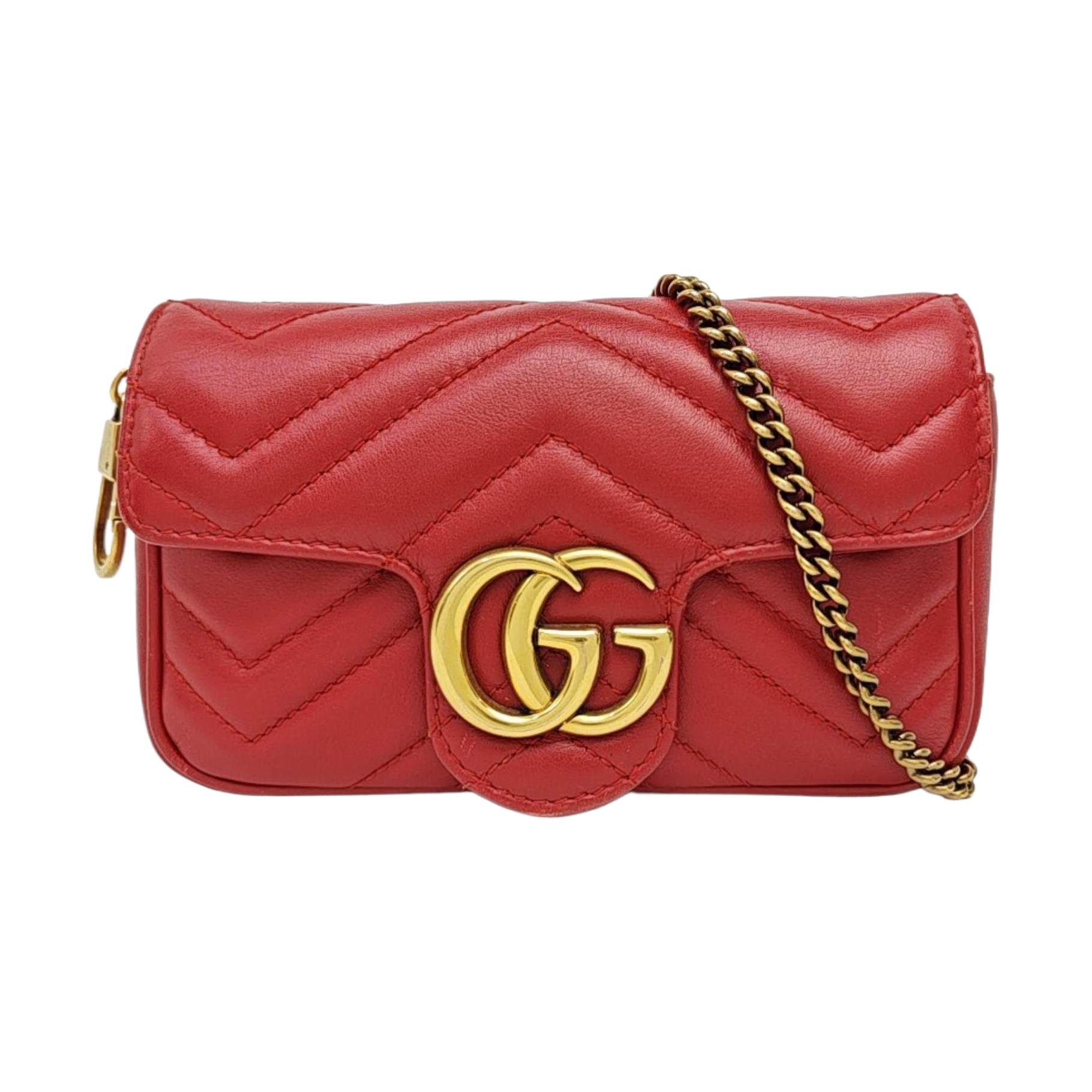 GG Marmont Mini Quilted Calfskin Red