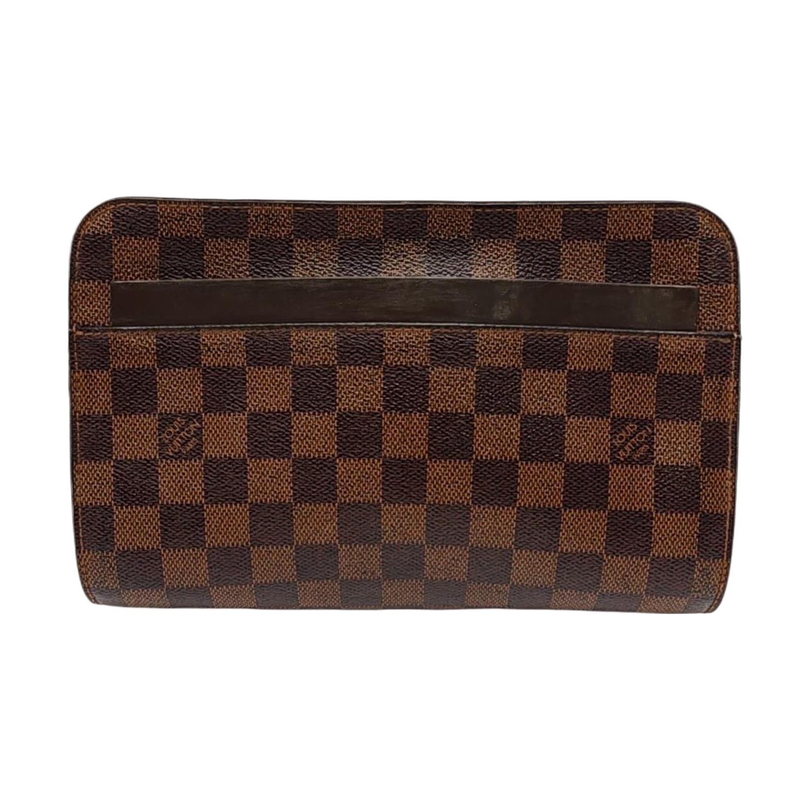 SAINT LOUIS Damier Ebene Coated Canvas Brown