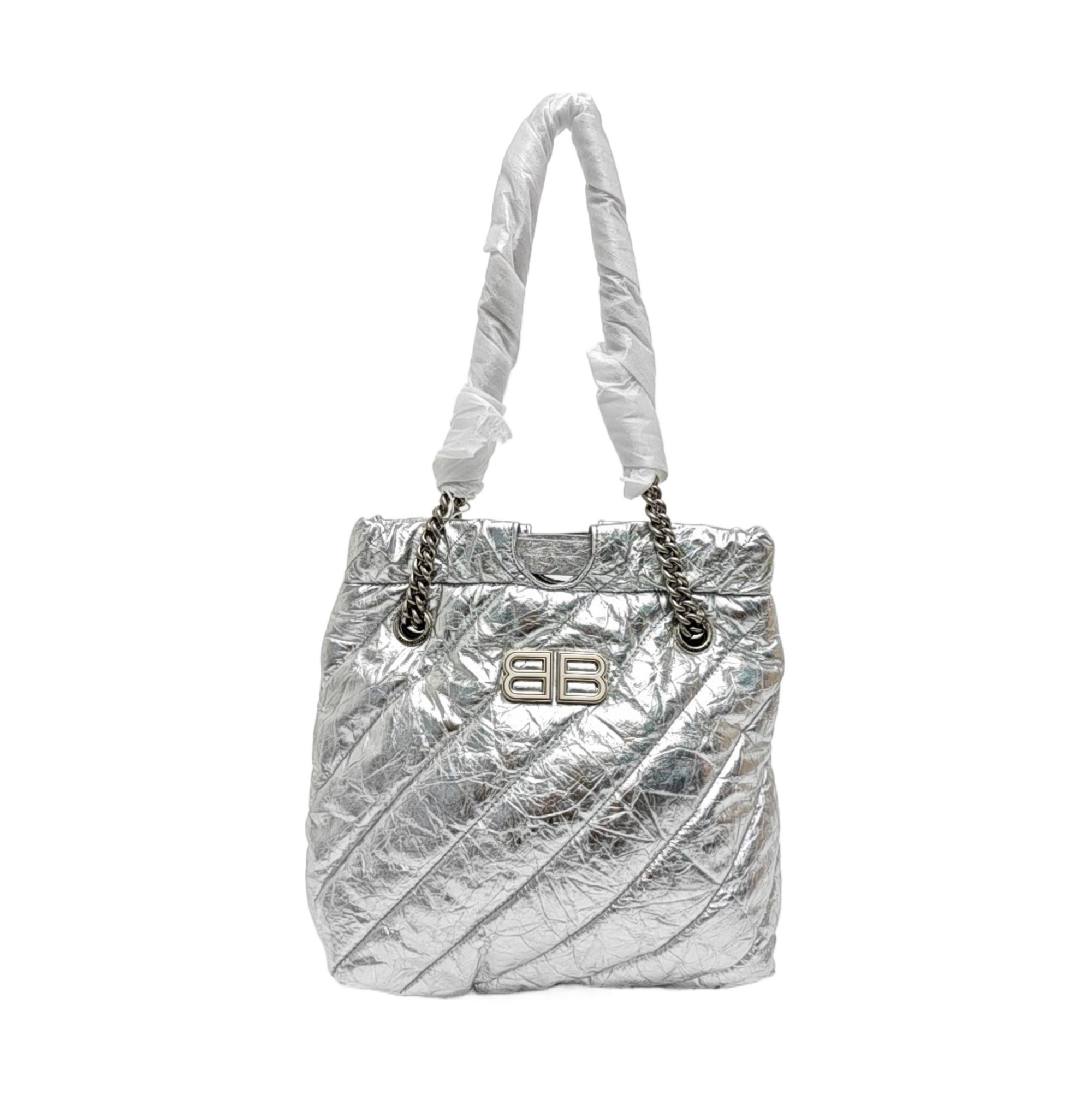 Crush Small Quilted Calfskin Silver