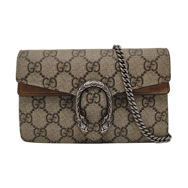 Dionysus Super Mini Monogram Coated Canvas Beige