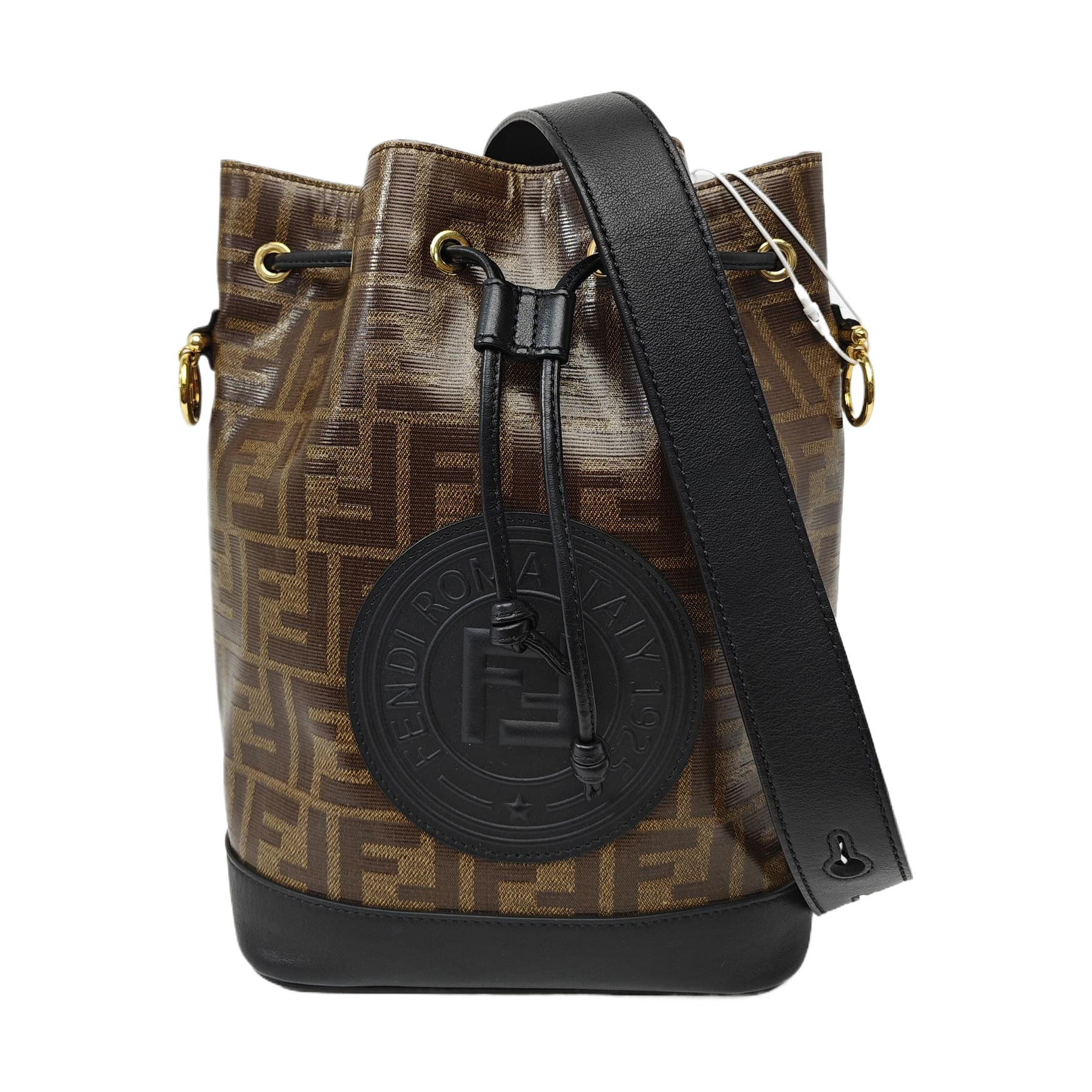 Mon Tresor Small Coated Canvas Brown