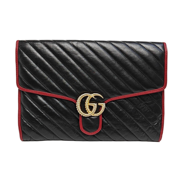 GG Marmont Large Quilted Calfskin Black