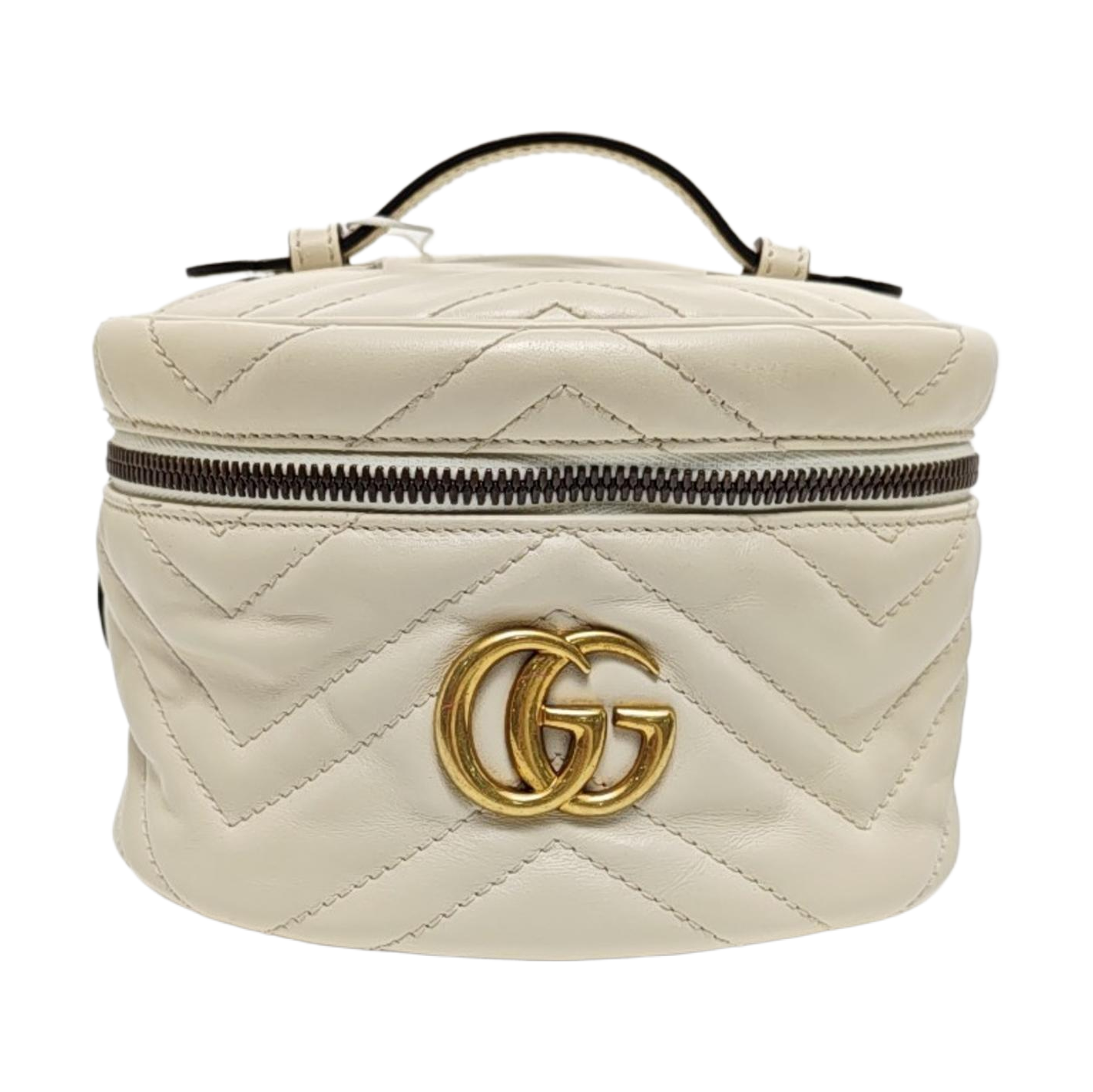 GG Marmont Mini Quilted Calfskin White